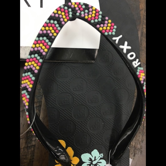 - 💐Beautiful bouquet Roxy flip-flops - Picture 2 of 5